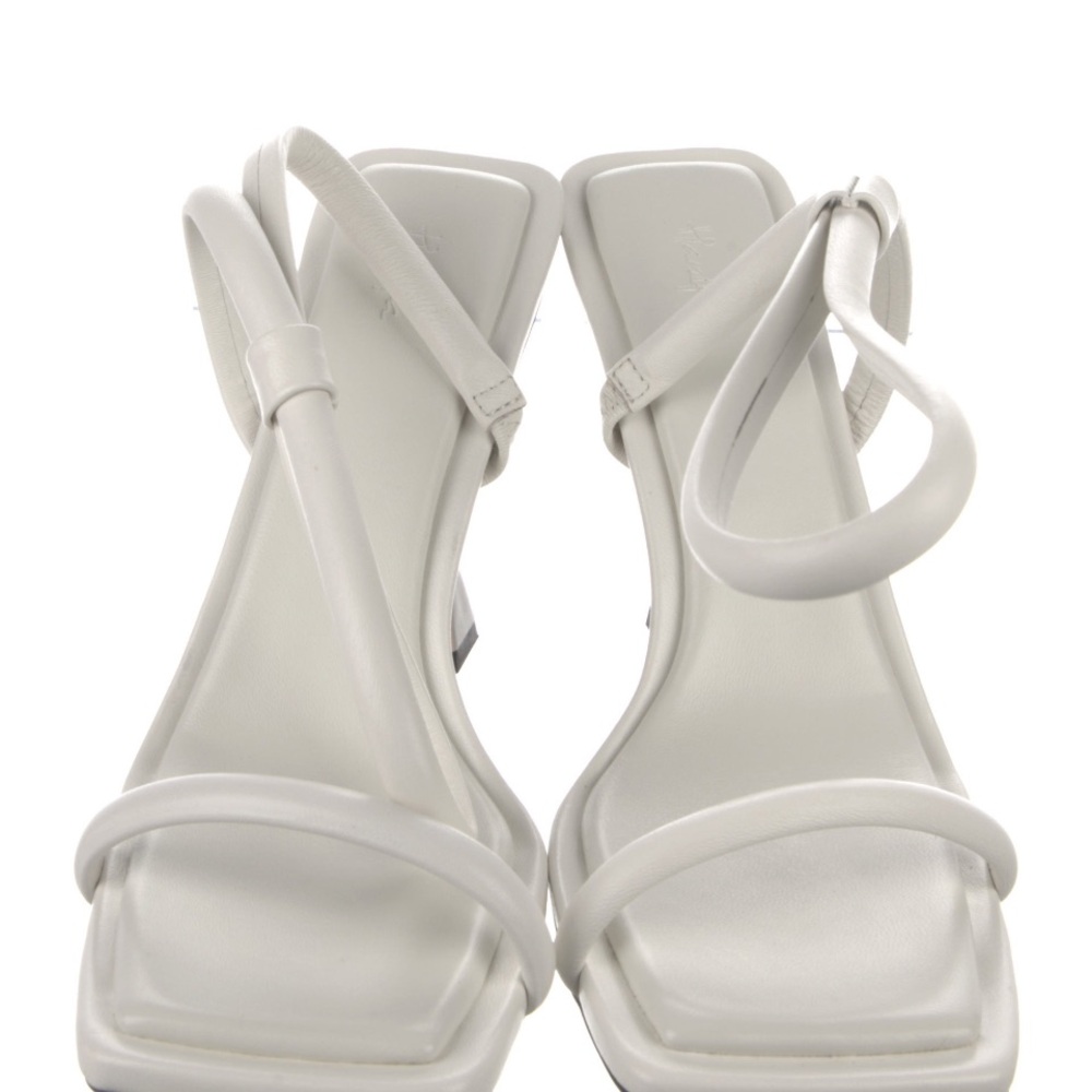 Hanifa White Heels with Chunky Platform